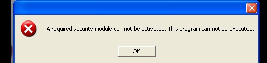 a required security module cannot be activated