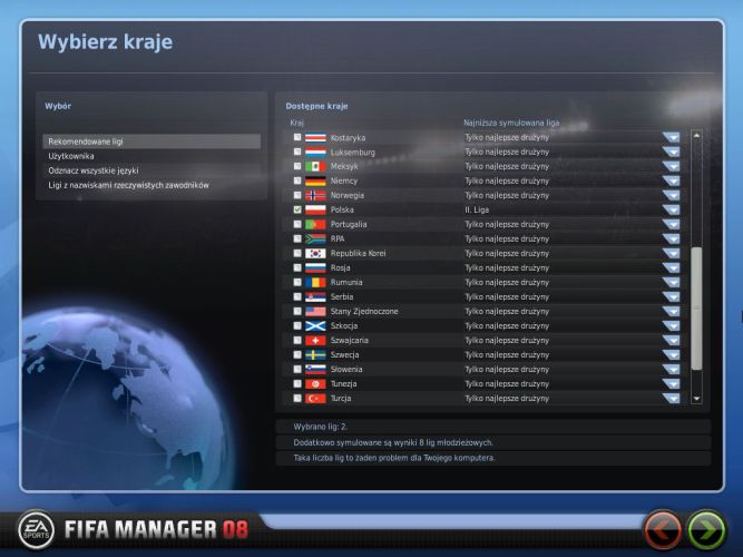 Manager z silnym elementem ekonomii, FIFA Manager 08 - rzut okiem