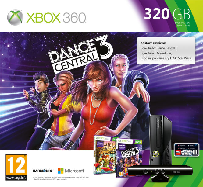 Xbox 360 320 GB + Kinect + Kinect Adventures + Dance Central 3 + Lego Star Wars III, Co pod choinkę? Prezenty dla żon / dziewczyn / sióstr / córek / matek